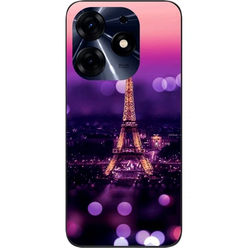 Силиконовый чехол SMTT для Tecno Spark 10 Pro (KI7) с картинкой Париж ночью