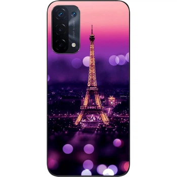 Силиконовый чехол SMTT для Oppo A74 5G с картинкой Париж ночью