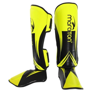 Защита голени и стопы защита для ног Maraton Fight Gear Heroe 9321 размер S Yellow-Black
