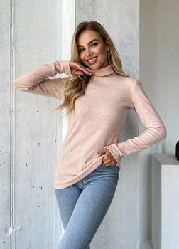 Водолазка женская ангоровая Femme 5XL-7XL (58-62) пудра