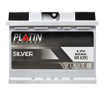 Автомобильный аккумулятор PLATIN Silver MF 60Ah 600A R+ (h=175)