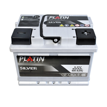 Автомобильный аккумулятор PLATIN Silver MF 60Ah 600A R+ (h=175)