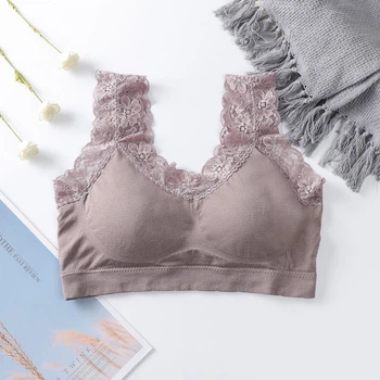 Женский топ с кружевом топик бюстгальтер бралетт лиф Honey Fashion Accessories One Size (S/M) пудровый (2-32)