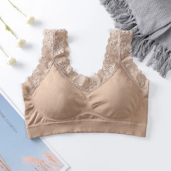 Жіночий топ з мереживом топік бюстгальтер бралет ліф Honey Fashion Accessories One Size (S/M) бежевий (2-32)