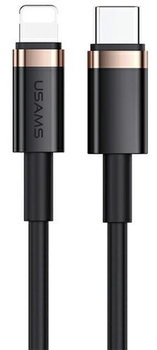 Kabel Usams U63 USB Typ-C na Lightning 1.2m 20 W PD Fast Charge Czarny (6958444935638)
