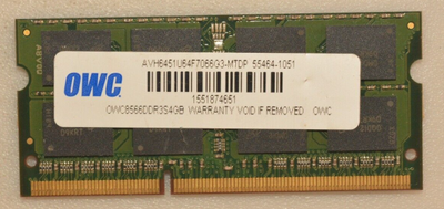 Модуль памяти SODIMM 4Gb DDR3 1066MHz OWC OWC8566DDR3S4GB Б/У