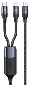 Кабель Usams U71 2xUSB Typ-C с USB Typ-C 1.2м 100W PD Fast Charge Чорний (6958444977072)