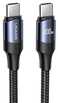 Кабель Usams U71 USB Typ-C с USB Typ-C 3м 100 W PD Fast Charge Чорний (6958444973357)