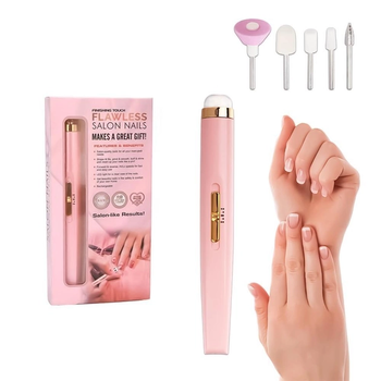 Машинка для маникюра и педикюра Flawless Salon Nails PRO Портативный фрезер ручка 7863 Розовый