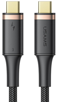 Кабель Usams U72 USB Typ-C с USB Typ-C 100 W PD Thunderbolt 3 5 A 0.8 m Чорний (6958444977287)