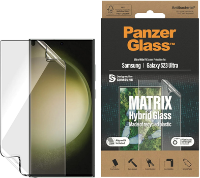 Folia ochronna Panzer Glass Ultra-Wide Fit Matrix do Samsung Galaxy S23 Ultra Black (5711724073205)