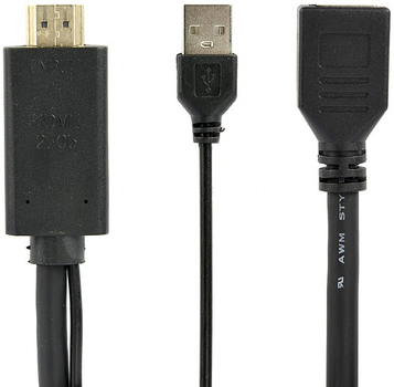 Adapter Cablexpert DisplayPort to HDMI 10 cm Czarny (A-HDMIM-DPF-01)