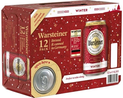 Упаковка пива Warsteiner Winter Beer темне фільтроване 5.6% 0.33 л x 12 шт (4000856356692)