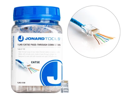 Сквозные коннекторы RJ45 CAT5e Jonard Tools (100 шт.)
