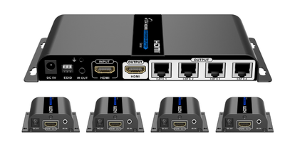 Разветвитель-удлинитель 1 на 4 HDMI по витой паре до 40 метров Lenkeng LKV714Pro