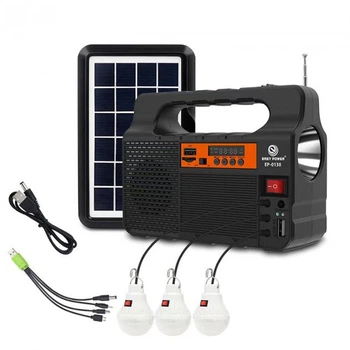 Аварійний ліхтар Easy Power EP-0138 3600 мАг (радіо, Bluetooth, сонячна панель 9V 3.5W +3 лампочки)