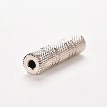 Перехідник аудіо Lucom Jack 3.5mm 3pin F/F адаптер стерео D=9.6mm AUX Zinc металік(62.09.8042)