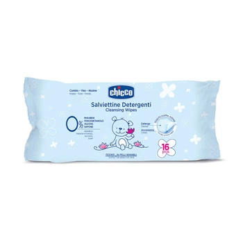 Серветки м'які очищаючі 16 шт Chicco Cleansing Wipes (8058664080205)