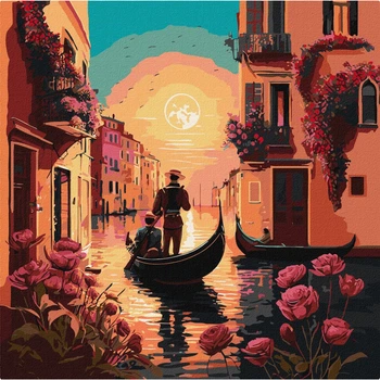 Картина по номерам "Каналы Венеции" ©art_selena_ua Идейка KHO2182, 40х40 см