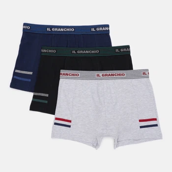 Набор трусов шорты мужской IL Granchio GB1257 7 (2XL) 3 шт Серый/Синий/Черный (ROZ6501002062)