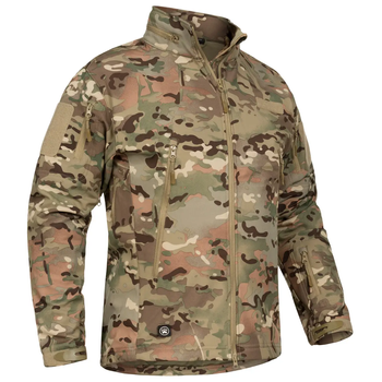 Тактична куртка Soft Shell Multicam софтшелл, армійська, водонепроникна з капюшоном р.XL