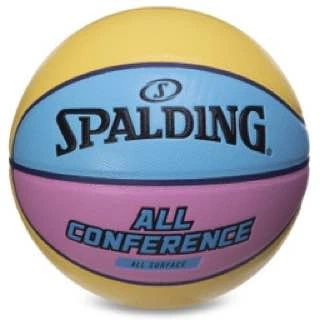 Баскетбольний м'яч Spalding All Conference, розмір 7, жовто-блакитний, поліуретан, для залу та вулиці.(OB_8A41FFFD8FCA)