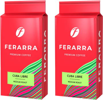 Упаковка молотого кофе Ferarra Cuba Libre с ароматом кубинского рома 250 г х 2 шт (2000006782236)