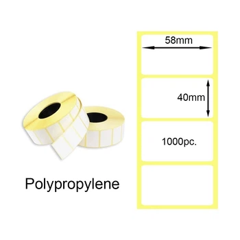 Поліпропіленова етикетка 58x40мм 1000шт. Polypropylene Thermal Transfer Labels