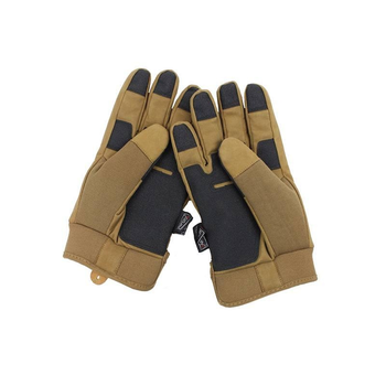 Перчатки мужские полевые зимние L Темные Койот MIL-TEC Мембрана HiPora согревающие и водоотталкивающие рукавички с регулируемым поясом на липучке