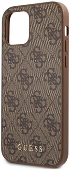 Etui plecki Guess 4G Metal Gold Logo do Apple iPhone 14 Pro Max Brown (3666339094102)