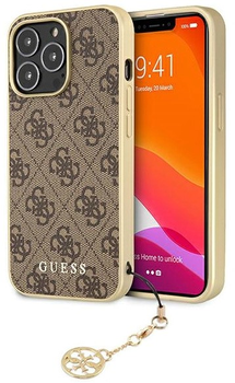 Etui plecki Guess 4G Charms Collection do Apple iPhone 14 Pro Max Brown (3666339094188)