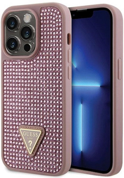 Etui plecki Guess Rhinestone Triangle do Apple iPhone 14 Pro Max Pink (3666339120122)