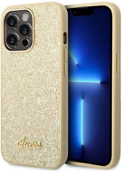 Панель Guess Glitter Script для Apple iPhone 14 Pro Max Золотий (3666339065119)