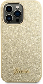 Панель Guess Glitter Script для Apple iPhone 14 Pro Max Золотий (3666339065119)