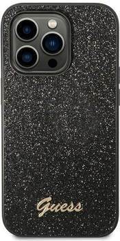 Панель Guess Glitter Script для Apple iPhone 14 Pro Max Чорний (3666339065157)