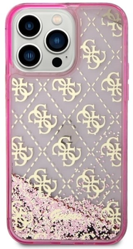 Etui plecki Guess Liquid Glitter Transculent do Apple iPhone 14 Pro Max Pink (3666339116262)