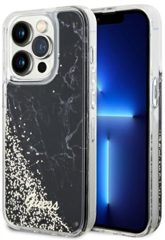 Панель Guess Liquid Glitter Marble для Apple iPhone 14 Pro Max Чорний (3666339127305)