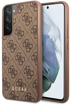 Панель Guess Hardcase 4G Metal Gold Logo для Samsung Galaxy S22 Коричневий (3666339042714)
