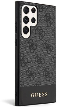 Etui plecki Guess 4G Stripe Collection do Samsung Galaxy S23 Ultra Black (3666339117542)