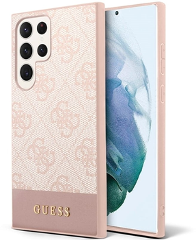 Панель Guess 4G Stripe Collection для Samsung Galaxy S23 Ultra Рожевий (3666339117603)