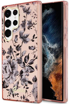 Etui plecki Guess Flower Collection do Samsung Galaxy S23 Ultra Pink (3666339117245)