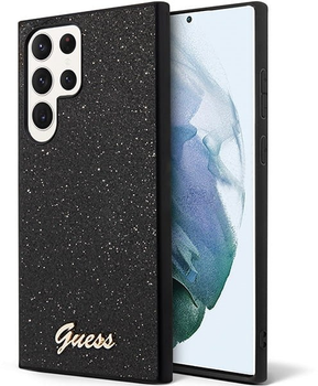 Панель Guess Glitter Script для Samsung Galaxy S23 Ultra Чорний (3666339114770)