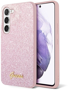 Etui plecki Guess Glitter Script do Samsung Galaxy S23 Plus Pink (3666339117320)