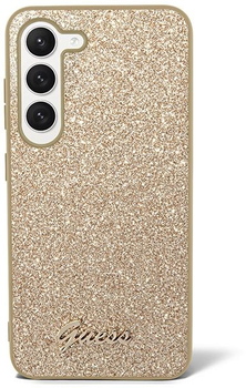 Etui plecki Guess Glitter Script do Samsung Galaxy S23 Plus Gold (3666339114794)