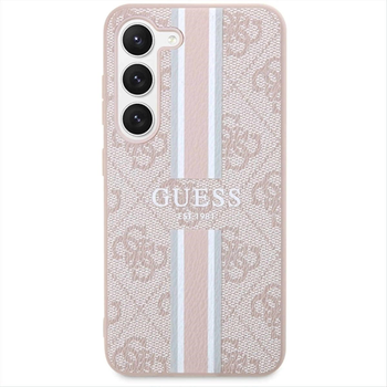 Панель Guess 4G Printed Stripe для Samsung Galaxy S23 Рожевий (3666339117498)