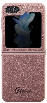 Etui plecki Guess Glitter Script do Samsung Galaxy Z Flip 5 Pink (3666339173999)
