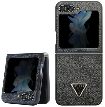 Etui plecki Guess Leather 4G Diamond Triangle do Samsung Galaxy Z Flip 5 Black (3666339173890)