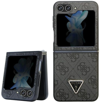 Панель Guess Leather 4G Diamond Triangle для Samsung Galaxy Z Flip 5 Чорний (3666339173890)