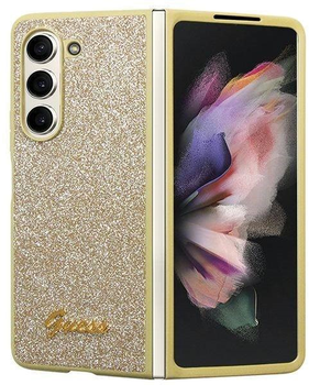 Панель Guess Glitter Script для Samsung Galaxy Z Fold 5 Золотий (3666339173982)