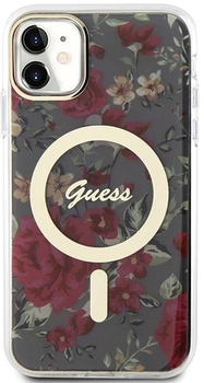 Etui plecki Guess Flower MagSafe do Apple iPhone 11 Khaki (3666339126759)